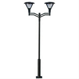 Dabmar Lighting GM9502-L60-30K-B Cast Alum 2 Post Top Fixture Pole + Base 85V-265V E26 2X LED 30W 30K Black