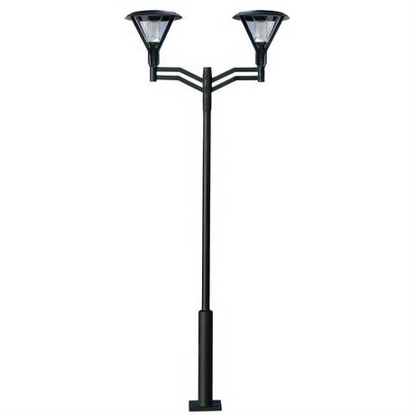 Dabmar Lighting GM9502-L60-30K-B Cast Alum 2 Post Top Fixture Pole + Base 85V-265V E26 2X LED 30W 30K Black