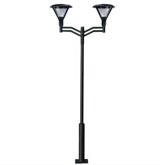 Dabmar Lighting GM9502-L60-30K-B Cast Alum 2 Post Top Fixture Pole + Base 85V-265V E26 2X LED 30W 30K Black