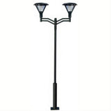 Dabmar Lighting GM9502-L60-65K-B Cast Alum 2 Post Top Fixture Pole + Base 85V-265V E26 2X LED 30W 65K Black