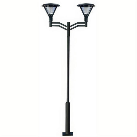 Dabmar Lighting GM9502-L60-65K-B Cast Alum 2 Post Top Fixture Pole + Base 85V-265V E26 2X LED 30W 65K Black