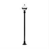 Dabmar Lighting GM9721-L6-RGBW-B Cast Alum 1 Post Top Fixture Pole + Base 86V-265V E26 LED 6W RGBW Black