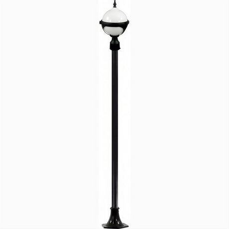 Dabmar Lighting GM9721-L9-27K-B Cast Alum 1 Post Top Fixture Pole + Base 120V GU24 LED 9W 27K Black