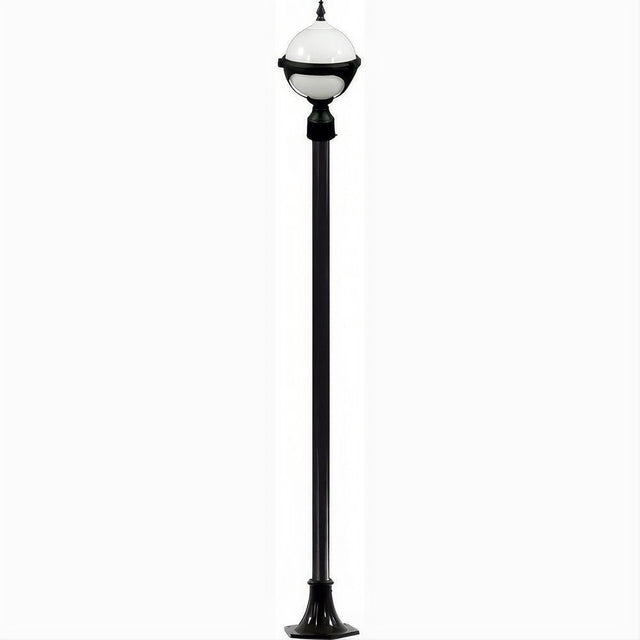 Dabmar Lighting GM9721-L9-27K-B Cast Alum 1 Post Top Fixture Pole + Base 120V GU24 LED 9W 27K Black