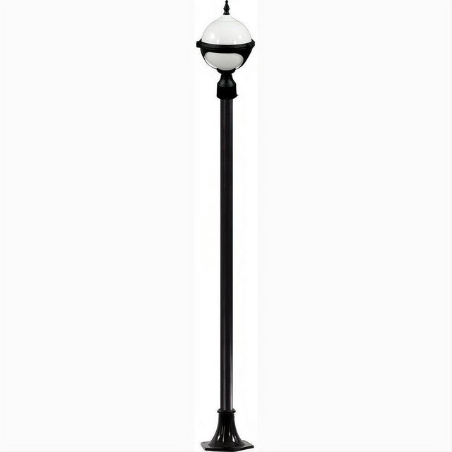 Dabmar Lighting GM9721-L9-40K-B Cast Alum 1 Post Top Fixture Pole + Base 120V GU24 LED 9W 40K Black