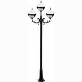 Dabmar Lighting GM9723-L18-60K-B Cast Alum 3 Post Top Fixture Pole + Base 120V E26 3X LED 6W 60K Black