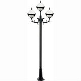 Dabmar Lighting GM9723-L27-40K-B Cast Alum 3 Post Top Fixture Pole + Base 120V GU24 3X LED 9W 40K Black