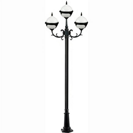 Dabmar Lighting GM9723-L27-40K-B Cast Alum 3 Post Top Fixture Pole + Base 120V GU24 3X LED 9W 40K Black
