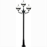 Dabmar Lighting GM9723-L54-30K-B Cast Alum 3 Post Top Fixture Pole + Base 120V-277V E26 3X LED 18W 30K Black