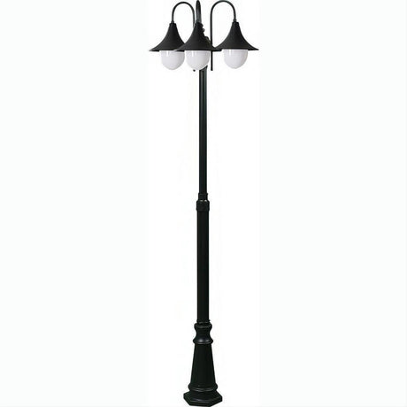 Dabmar Lighting GM9903-L27-27K-B Cast Alum 3 Post Top Fixture Pole + Base 120V GU24 3X LED 9W 27K Black