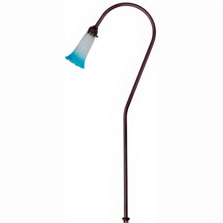 Dabmar Lighting LV114-BLUE-L3-30K-ABZ Brass Blue Flower Glass Path Light 12V G4 LED 3W 30K Antique Bronze