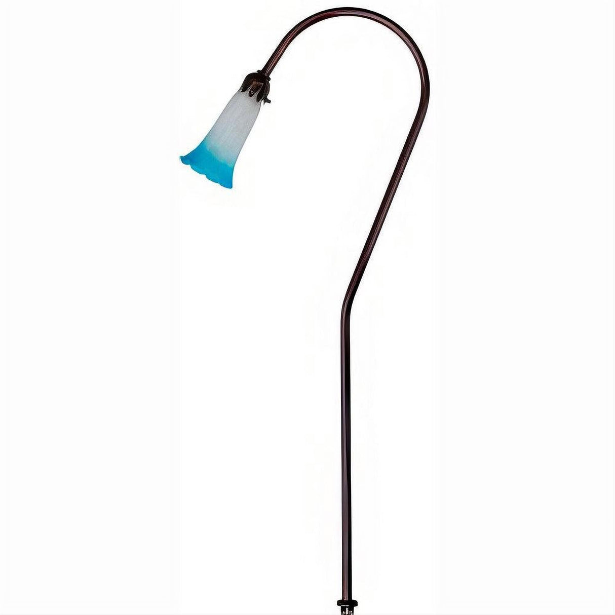 Dabmar Lighting LV114-BLUE-L3-30K-B Brass Blue Flower Glass Path Light 12V G4 LED 3W 30K Black