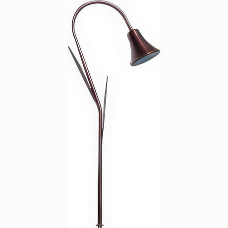 Dabmar Lighting LV215L-L3-AMB-ABZ Brass Horn Path Light w/Leaf 12V G4 LED 3W RGBW Antique Bronze