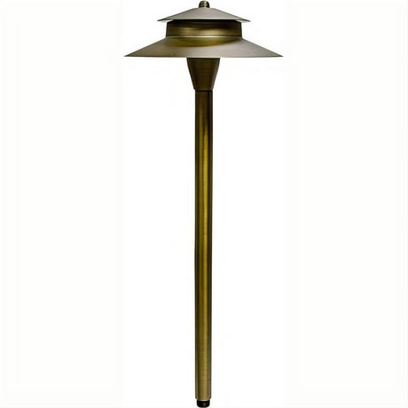Dabmar Lighting LV35-L3-AMB-WBS Brass Large Top Path Light 12V G4 LED 3W RGBW Weathered Brass