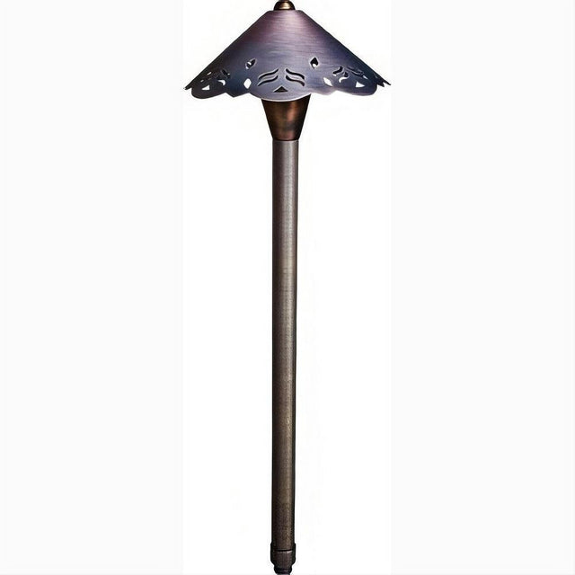 Dabmar Lighting LV38-L3-AMB-WBS Brass Cone Path Light w/Design 12V G4 LED 3W RGBW Weathered Brass