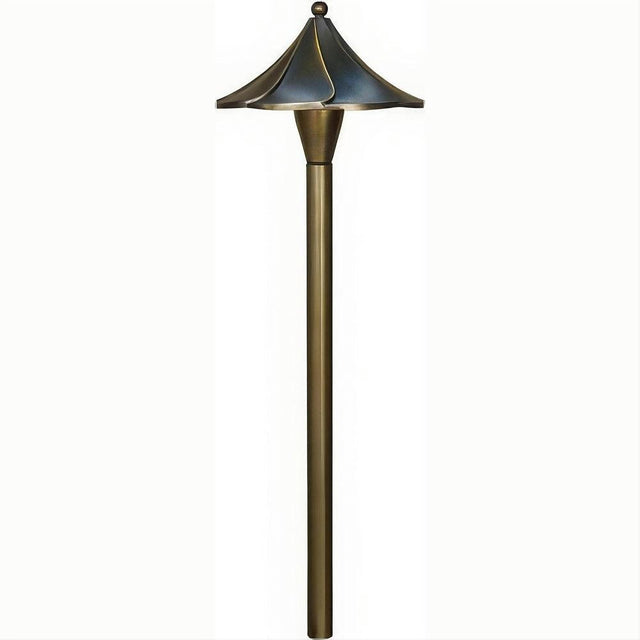 Dabmar Lighting LV47-L3-30K-WBS Brass Scalloped Path Light 12V G4 LED 3W 30K Weathered Brass