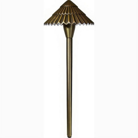 Dabmar Lighting LV48-L3-30K-WBS Brass Ribbed Path Light 12V G4 LED 3W 30K Weathered Brass