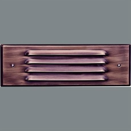 Dabmar Lighting LV615-L6-AMB-ABZ Brass Louvred Step Light 12V G4 LED 2X 3W Amber Antique Bronze