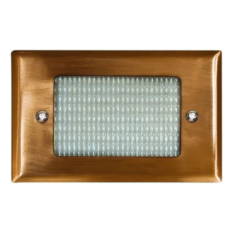 Dabmar Lighting LV618-L3-AMB-CP Cast Alum/Brass Open Face Step Light 12V G4 LED 3W Amber Copper