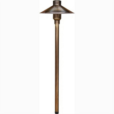 Dabmar Lighting LV75-L3-AMB-WBS Brass Large Top Path Light 12V G4 LED 3W Amber Weathered Brass