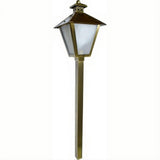 Dabmar Lighting LV82-L3-30K-ABS Brass Post Lantern Path Light 12V G4 3W 30K Antique Brass