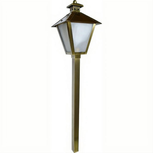 Dabmar Lighting LV82-L3-30K-ABS Brass Post Lantern Path Light 12V G4 3W 30K Antique Brass