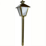 Dabmar Lighting LV82-L3-64K-ABS Brass Post Lantern Path Light 12V G4 3W 64K Antique Brass