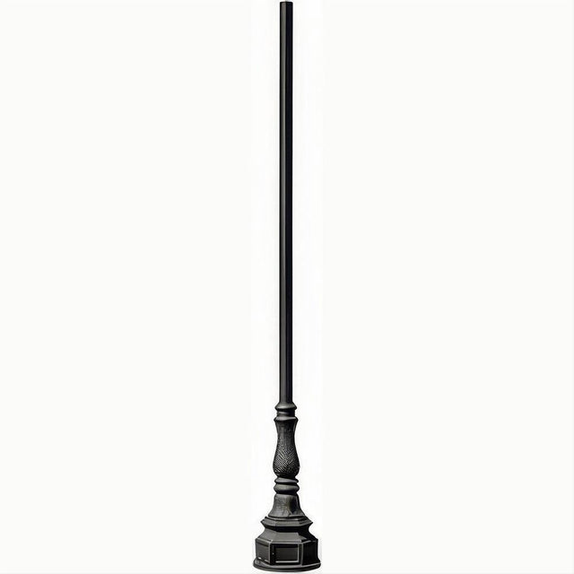 Dabmar Lighting PT-10-BS01-B Cast Alum 10' Fluted Pole + Decorative Base Black