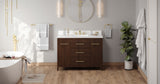 Jeffrey Alexander Katara 48" Dark Walnut Single Sink Bathroom Vanity with White Quartz Top - 8 in. Widespread Faucet Top product image 6