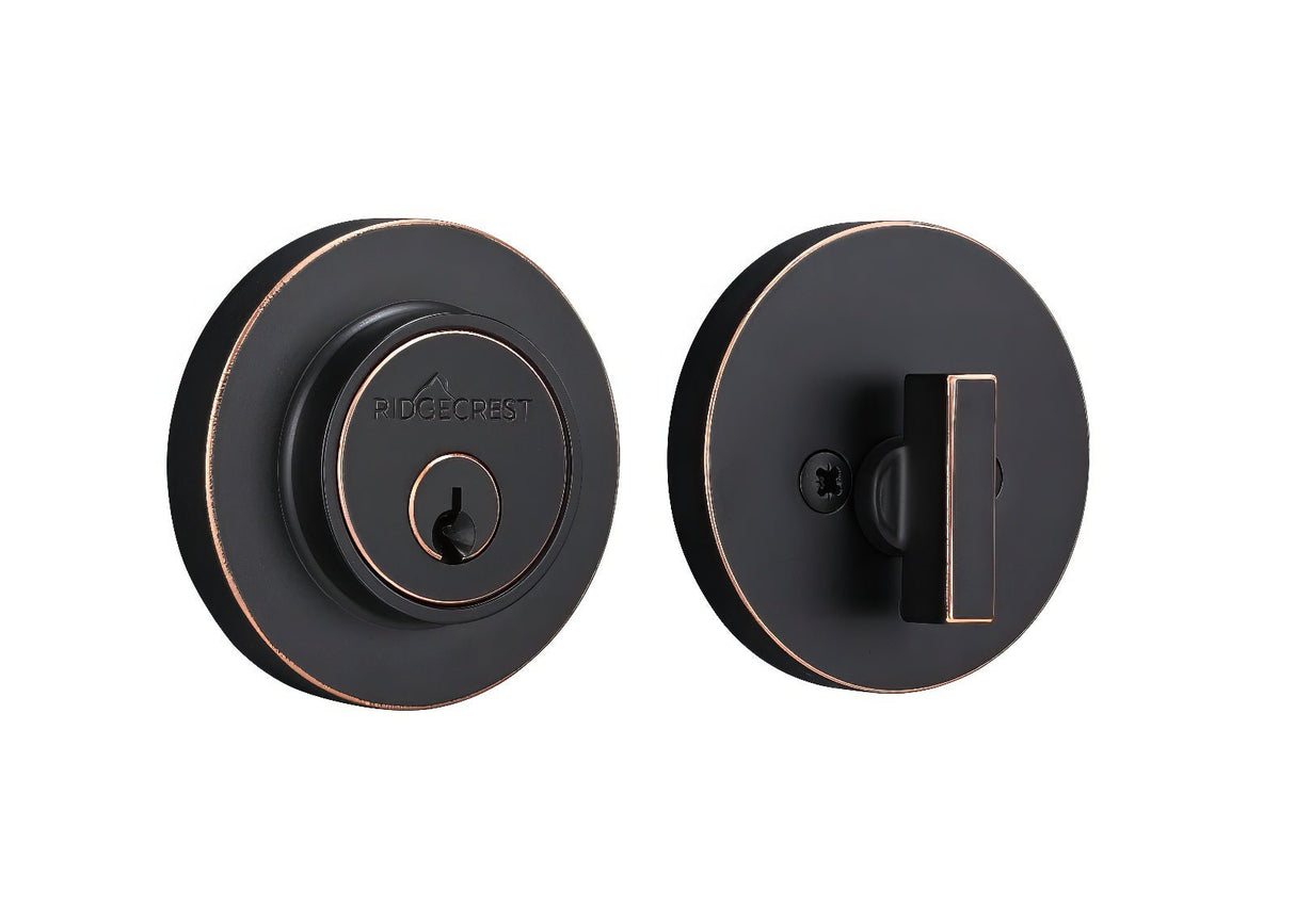 Sure-Loc DB201-RMT 11P vintage bronze single cylinder deadbolt