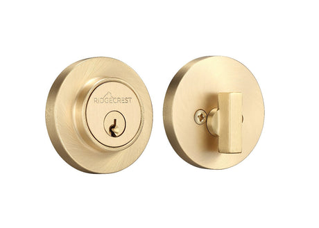 Sure-Loc DB201-RMT SB satin brass single cylinder deadbolt