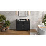 Jeffrey Alexander Katara 48" Black Single Sink Bathroom Vanity with Black Granite Top - 8 in. Widespread Faucet Top