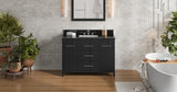 Jeffrey Alexander Katara 48" Black Single Sink Bathroom Vanity with Black Granite Top - 8 in. Widespread Faucet Top product image 6