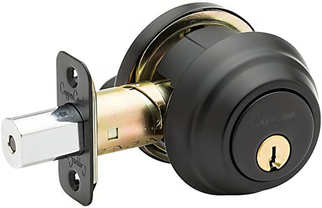 Copper Creek DBFR5410BC black single cylinder deadbolt