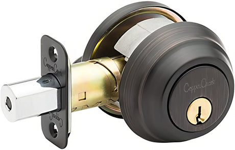 Copper Creek DBFR5410TB tuscan bronze single cylinder deadbolt