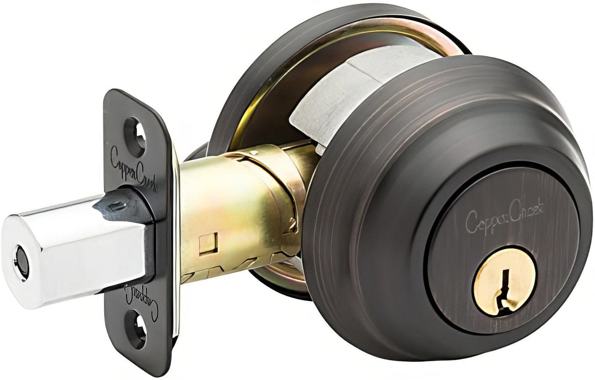Copper Creek DBFR5410TB tuscan bronze single cylinder deadbolt