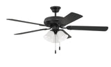 Craftmade DCF52FB5C3W flat black ceiling fan blades included