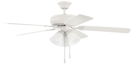 Craftmade DCF52W5C3W matte white ceiling fan blades included