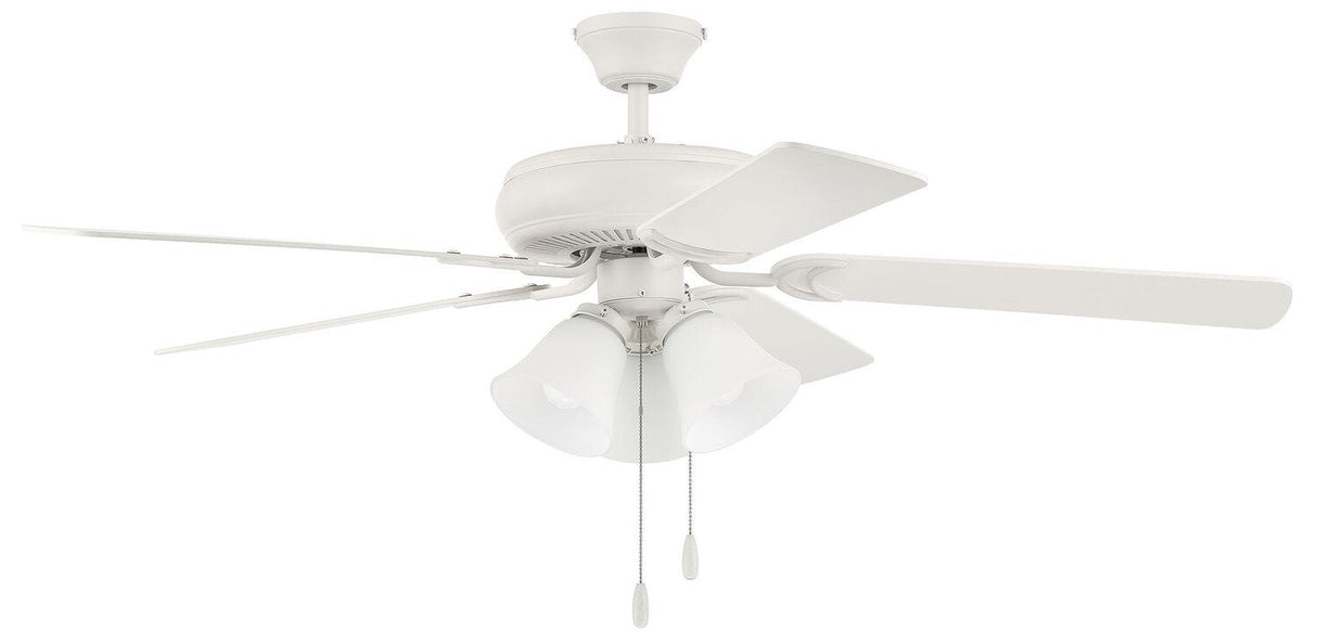 Craftmade DCF52W5C3W matte white ceiling fan blades included