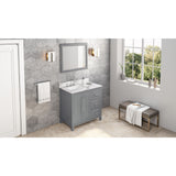 Jeffrey Alexander Cade 36" Grey Single Sink Bathroom Vanity with Calacatta Vienna Quartz Top - 8 in. Widespread Faucet Top