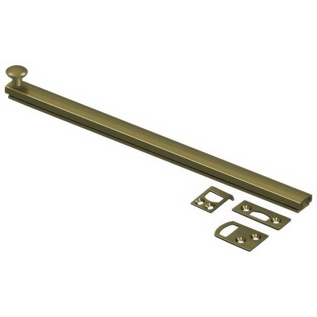 Deltana 12SBCS5 12SBCS 12" Surface Bolt with Concealed Screws Antique Brass