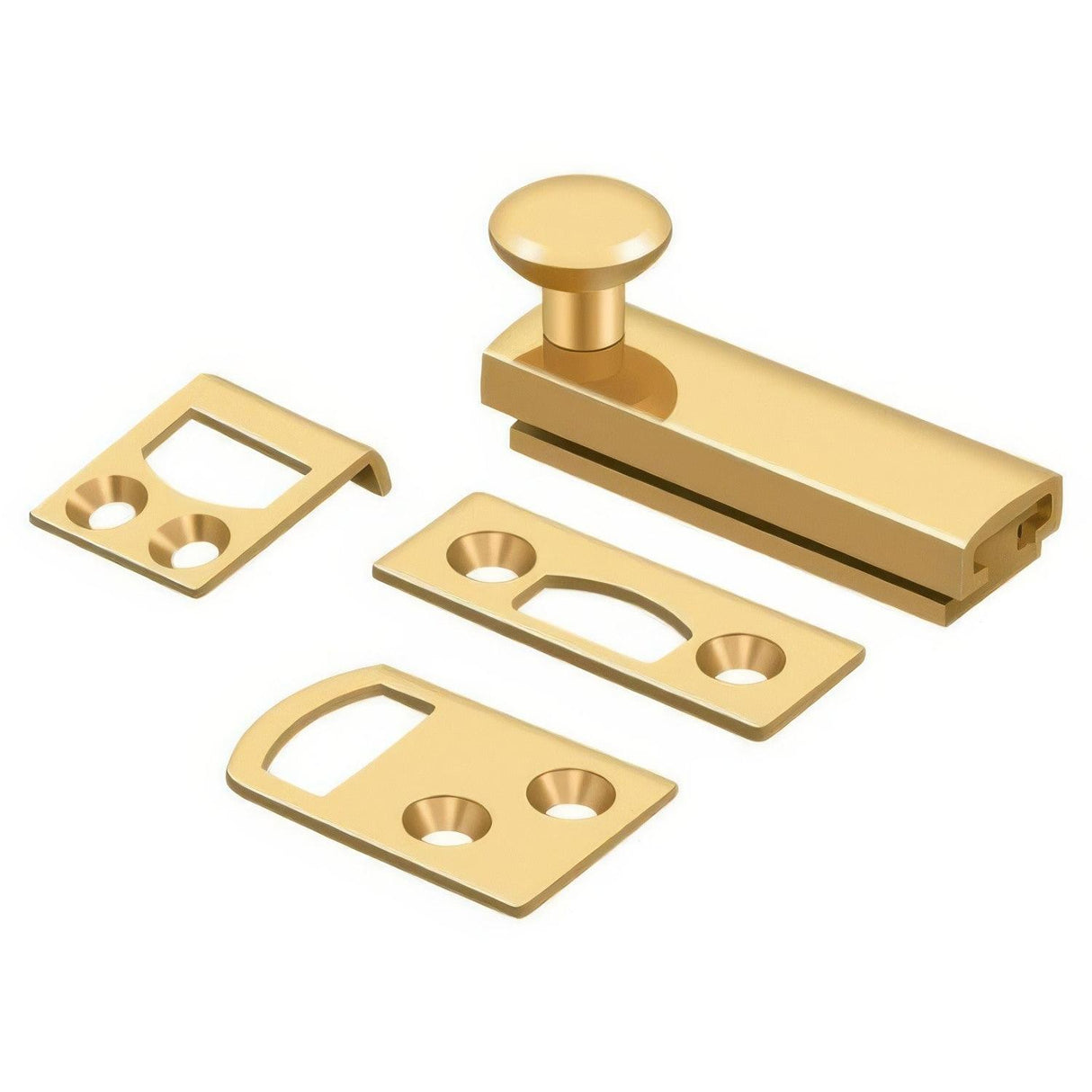 Deltana 2SBCS003 2SBCS 2" Surface Bolt with Concealed Screw Lifetime Polished Brass