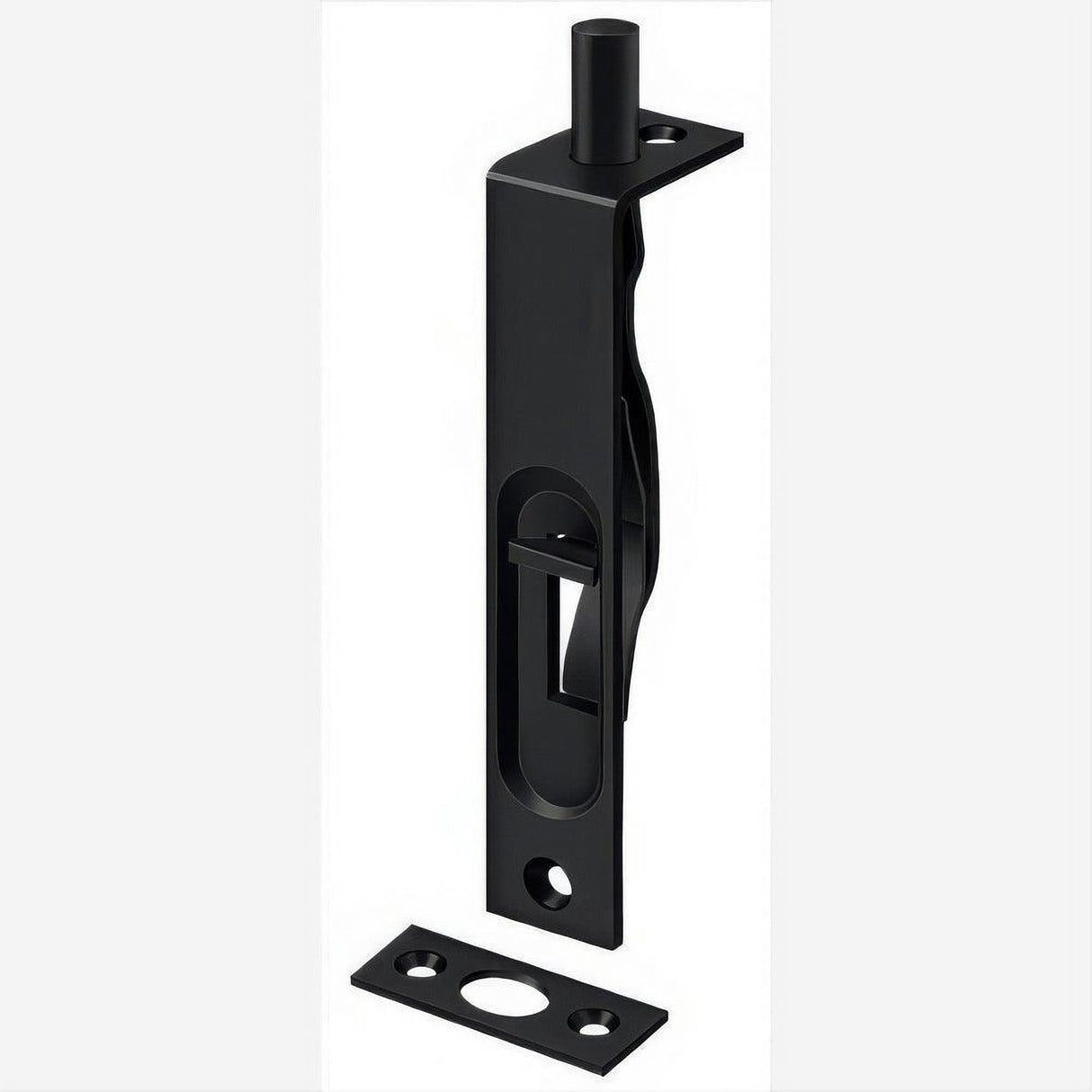 Deltana 4FBS19 4FBS 4" Square Edge HD Flush Bolt Black