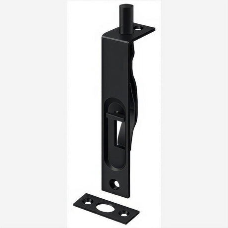 Deltana 4FBS19 4FBS 4" Square Edge HD Flush Bolt Black