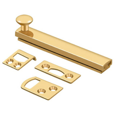 Deltana 4SBCS003 4SBC 4" Surface Bolt with Concealed Screws Lifetime Polished Brass
