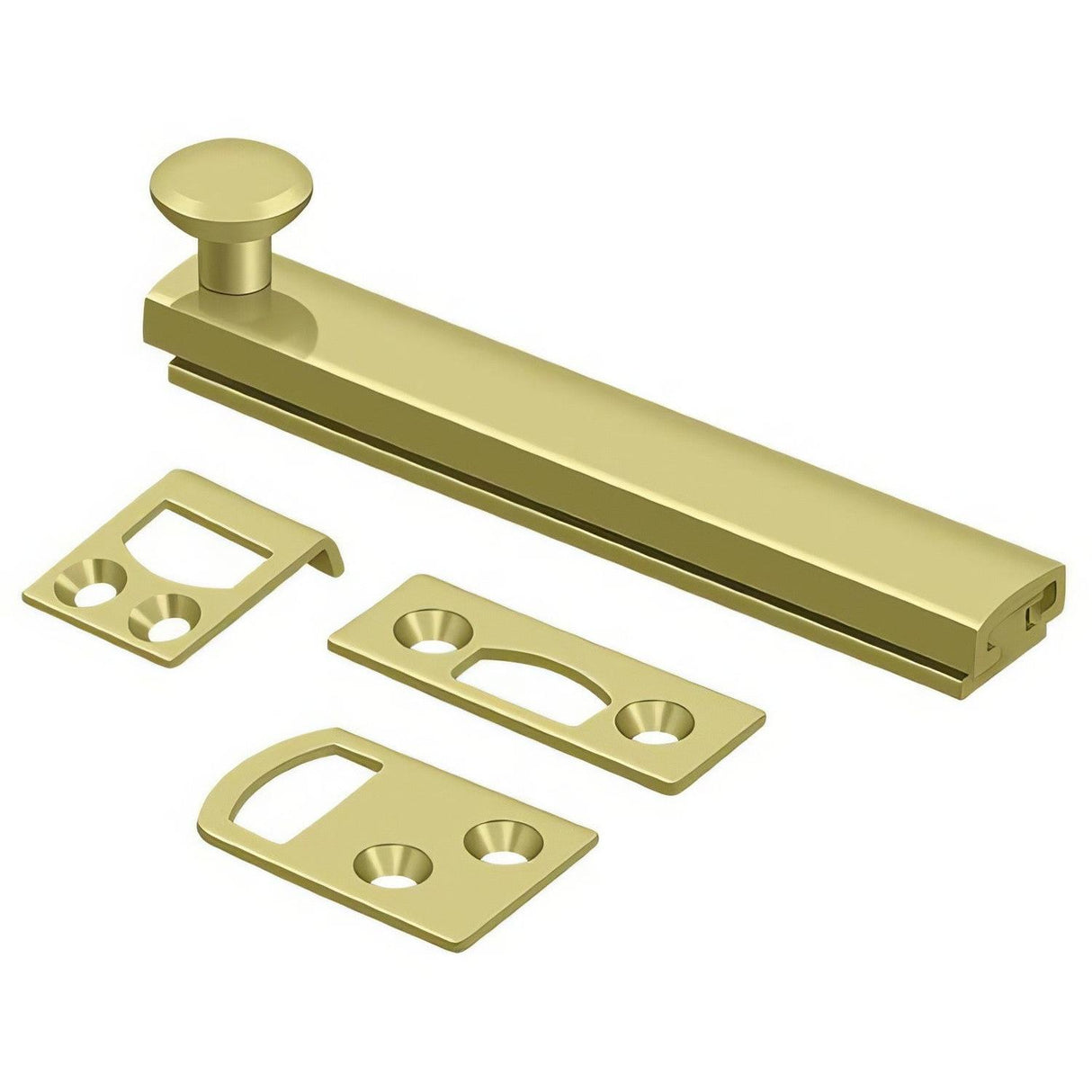 Deltana 4SBCS3 4SBCS 4" Surface Bolt with Concealed Screws Polished Brass