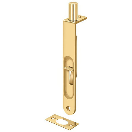 Deltana 6FBRCR003 lifetime polished brass flush bolt