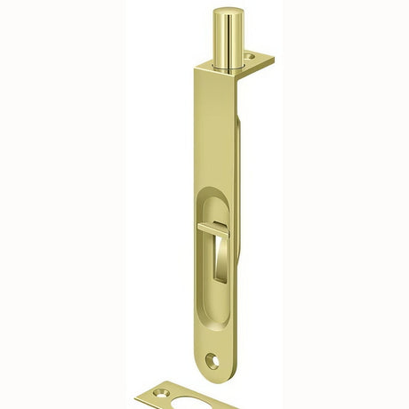 Deltana 6FBR3 polished brass flush bolt