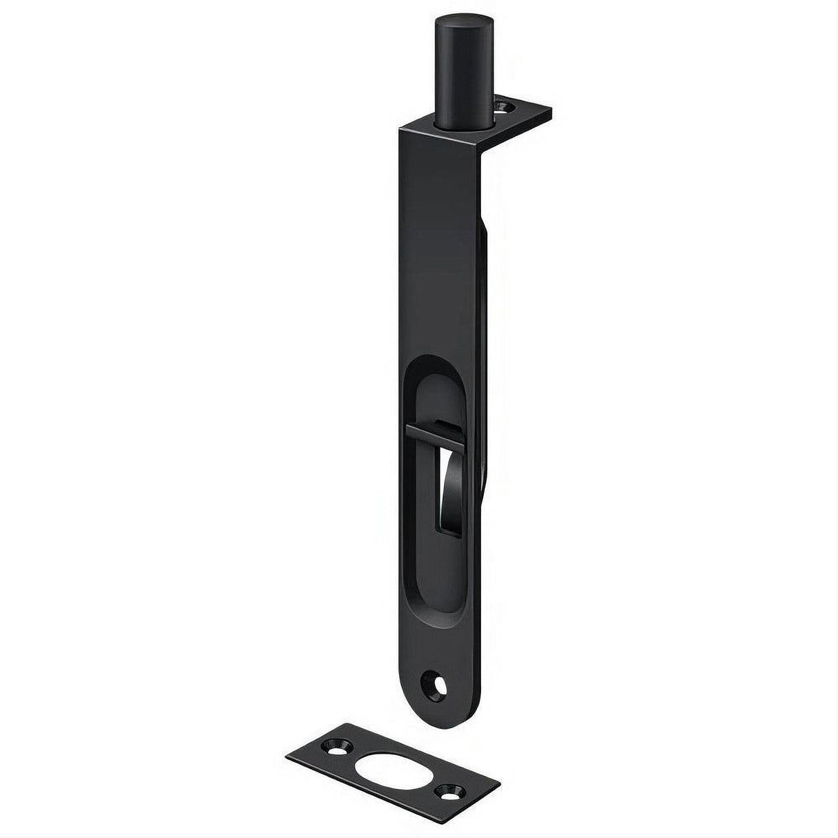 Deltana 6FBR19 6FBR 6" Round Edge HD Flush Bolt Paint Black