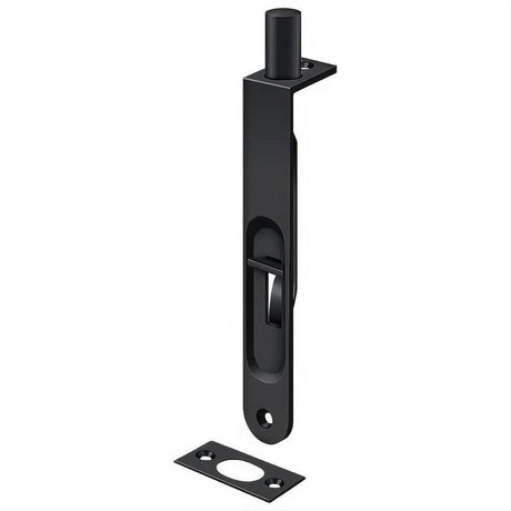 Deltana 6FBR19 6FBR 6" Round Edge HD Flush Bolt Paint Black